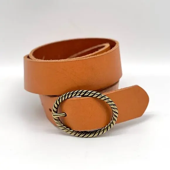 Anthropologie Brown and Tan Belt Anthropologie Tailored Western Belt In Brown Leather W/Gold  main image 2
